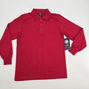 Cambridge Classics Boy Red School Uniform Long Sleeve Polo Shirt Size 12/14 NWT
